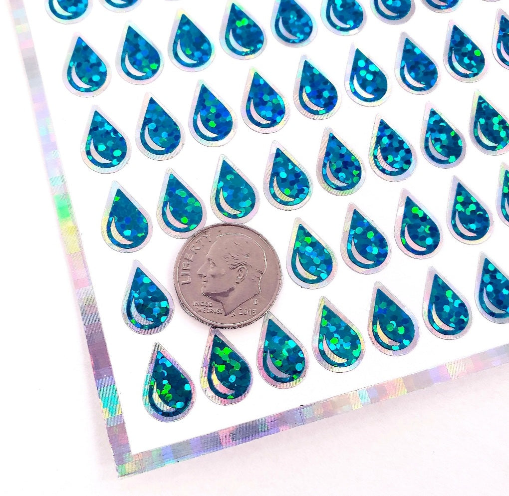 Turquoise Rain Drop Stickers