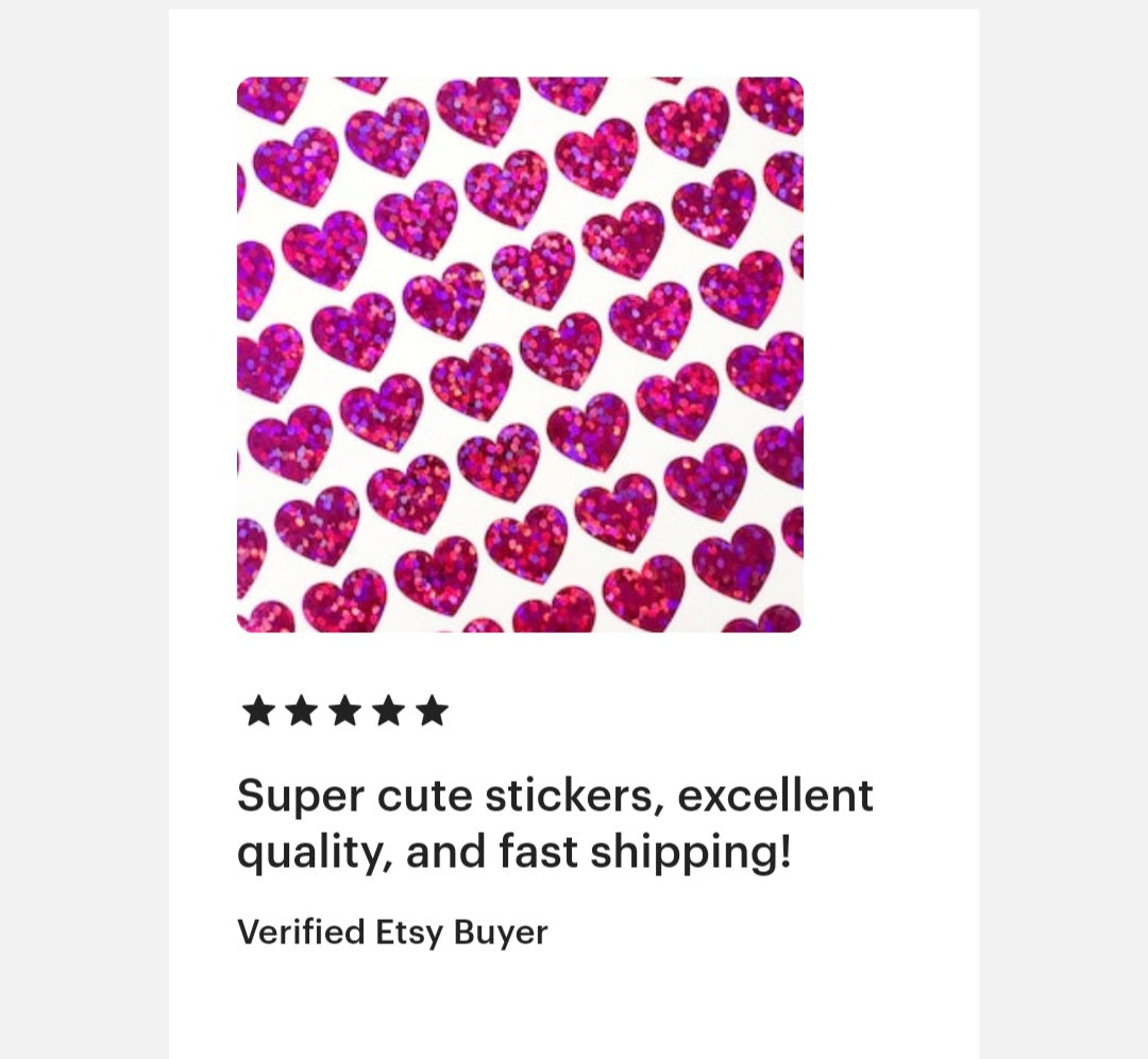 Hot Pink Hearts Stickers, half inch