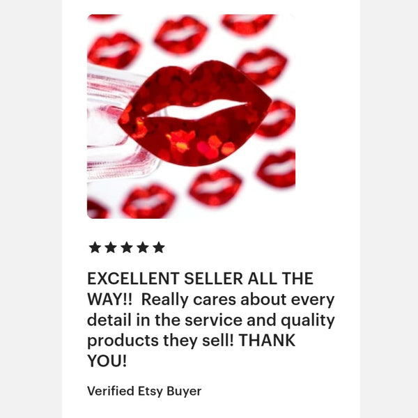 Red Lips Glitter Stickers, set of 100