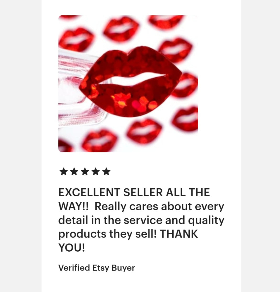 Red Lips Glitter Stickers, set of 100