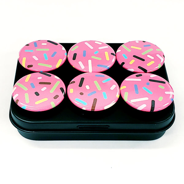 Pink Sprinkles Magnets, set of 6