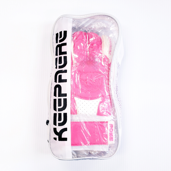 Goalkeeper Soccer Gloves, Pink & White  - Keepaere Boss