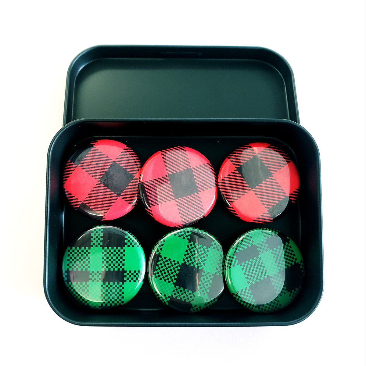 Plaid Magnets, Set of 6