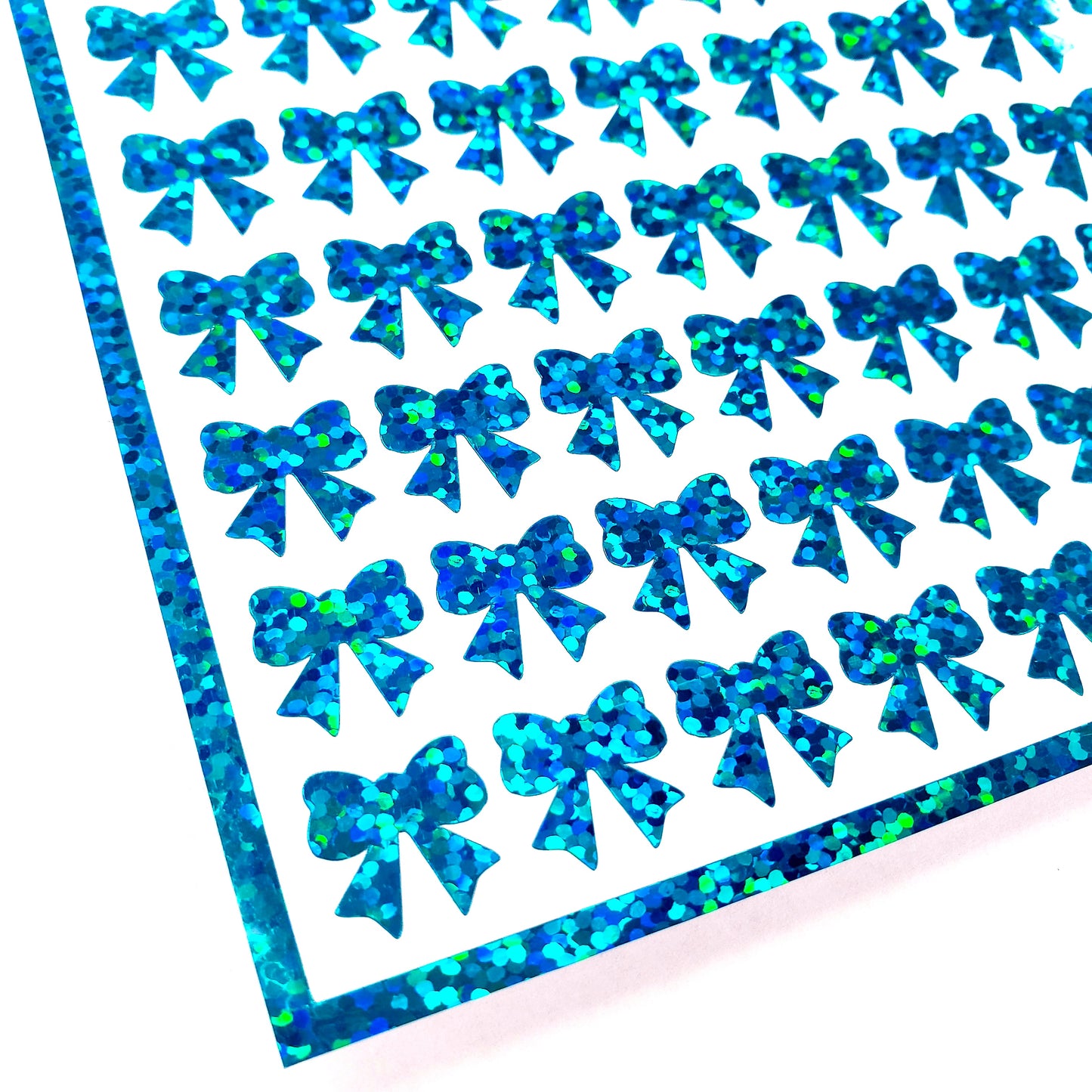 Turquoise Bow Glitter Stickers