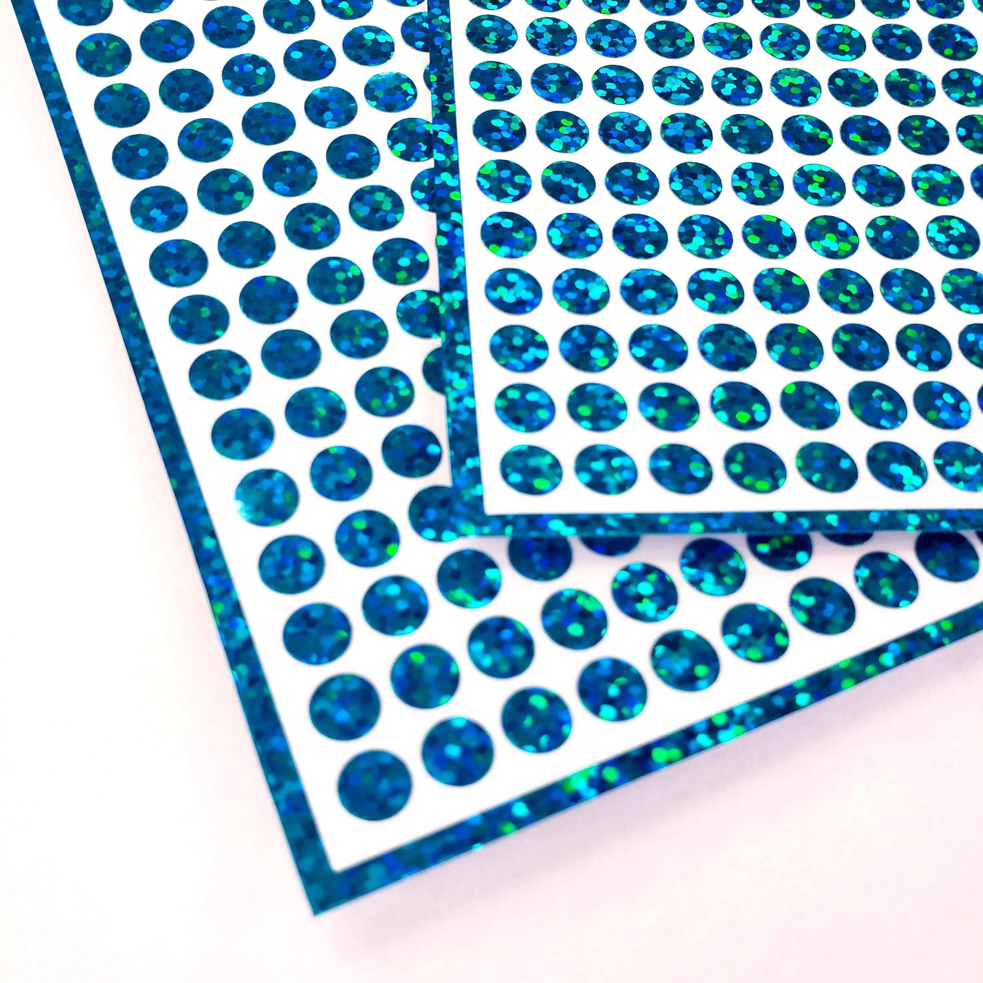 Teal Dots Glitter Sticker Sheets