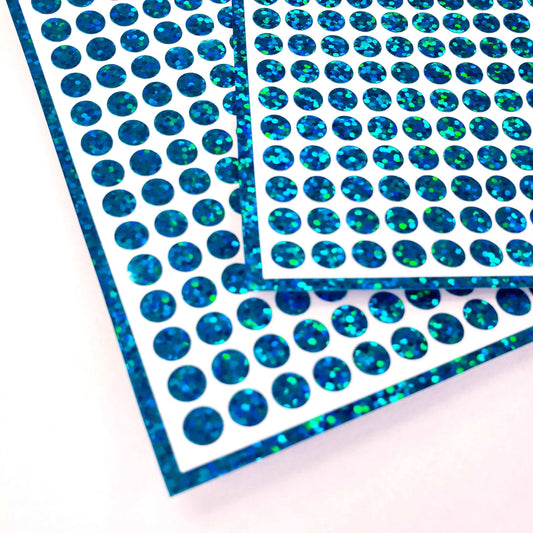 Teal Dots Glitter Sticker Sheets