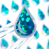 raindrop stickers in teal