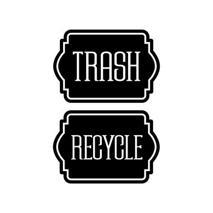 Trash and Recycle Decal Set