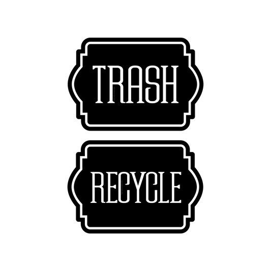 Trash and Recycle Decal Set