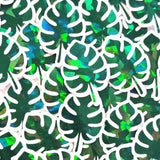 Mini Tropical Monstera Leaf Stickers, Glitter Vinyl Decals, Waterproof, Peel & Stick