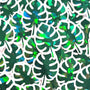 Mini Tropical Monstera Leaf Stickers, Glitter Vinyl Decals, Waterproof, Peel & Stick