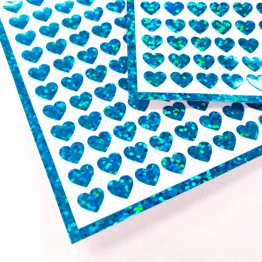 Turquoise Hearts Stickers