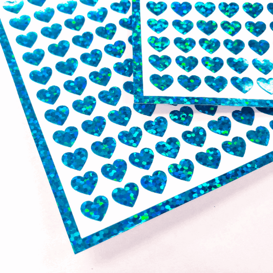 Turquoise Hearts Stickers