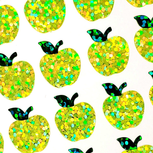 Yellow Apples Sticker Sheet. Set of 40.
