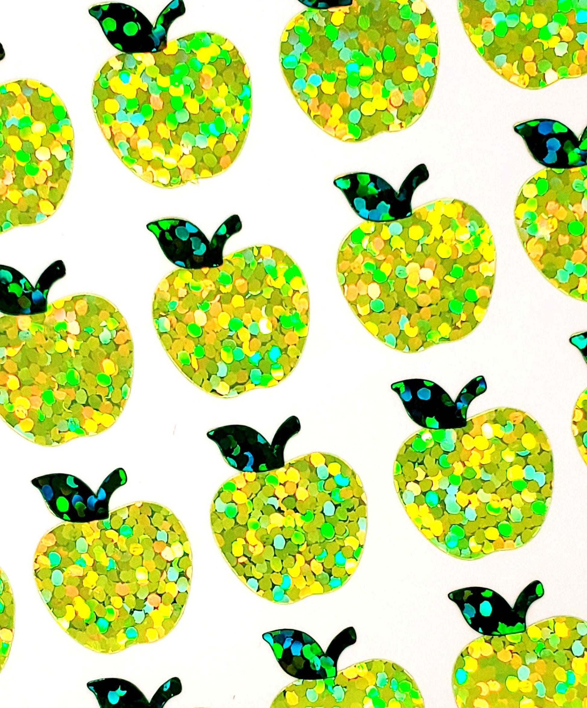Yellow Apples Sticker Sheet. Set of 40.
