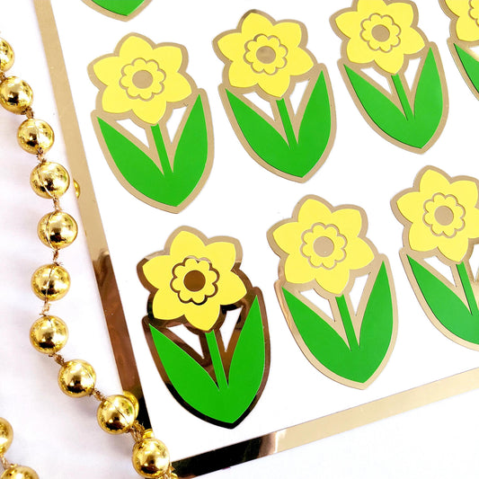 Yellow Daffodil Flower Stickers