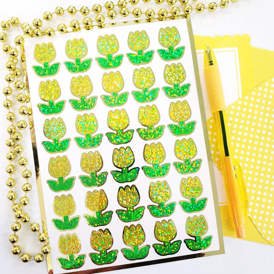 Yellow Tulip Sticker Set