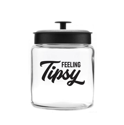 Tip jar label, Feeling Tipsy Decal, tip jar sticker, computer cut vinyl decal, waitress bartender stylist gift, DECAL ONLY
