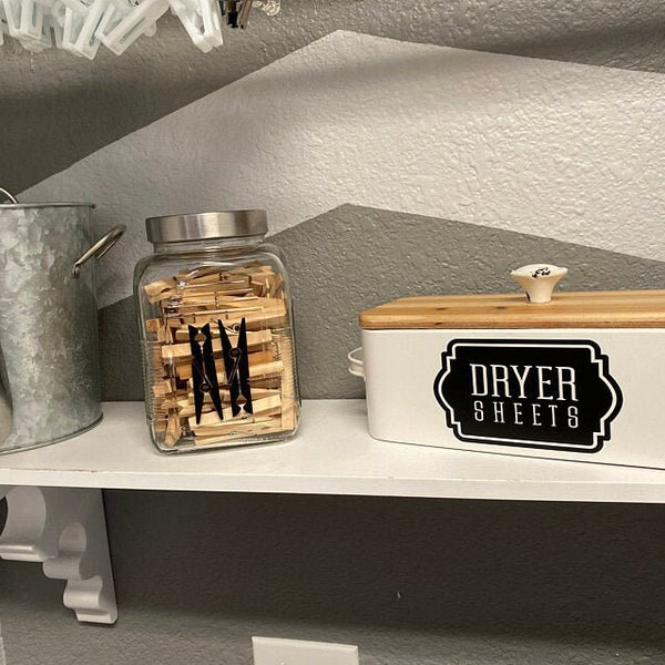 Dryer Sheets Decal, Organized Laundry Room, Dryer Sheets Sticker, Container Label, laundry organizer, DECAL ONLY