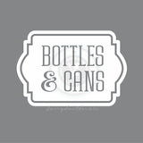 Recycle Bottles and Cans Decal, computer cut vinyl decal, trash barrel and recycling tote sticker, reduce reuse recycle, decal only