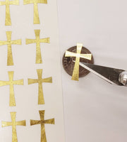 
              Gold Cross Stickers, metallic
            