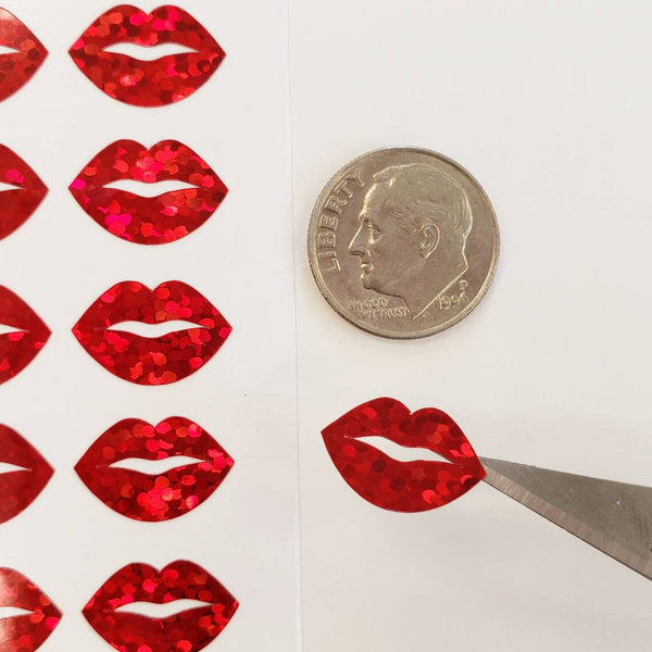 Sparkly Red Lips Stickers