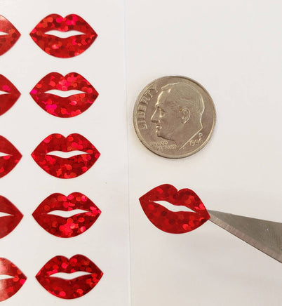 Sparkly Red Lips Stickers