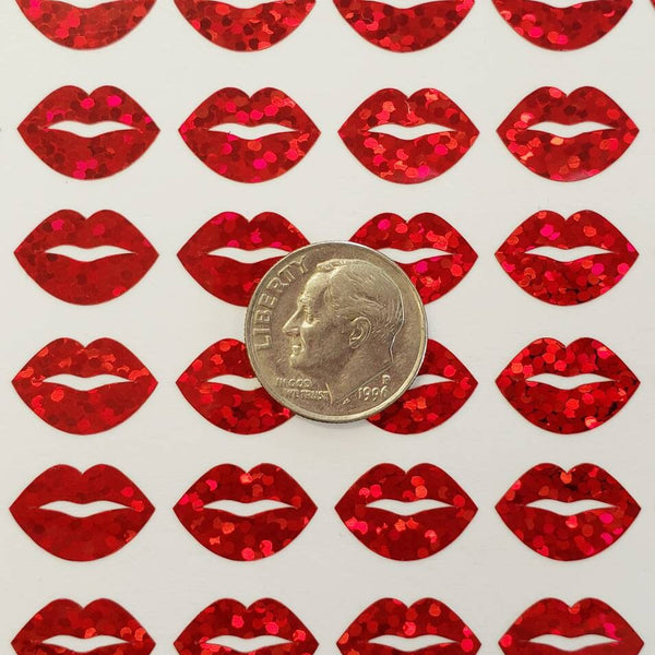 Sparkly Red Lips Stickers
