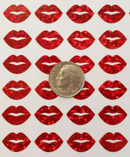Sparkly Red Lips Stickers