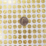 Gold Dot Stickers, set of 150 or 400 gold metallic dot decals, vinyl planner stickers, waterproof gloss gold circles, wedding meal choice