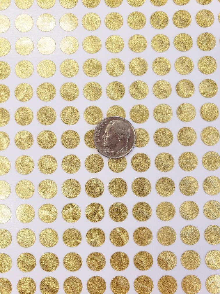 Gold Dot Stickers, set of 150 or 400 gold metallic dot decals, vinyl planner stickers, waterproof gloss gold circles, wedding meal choice