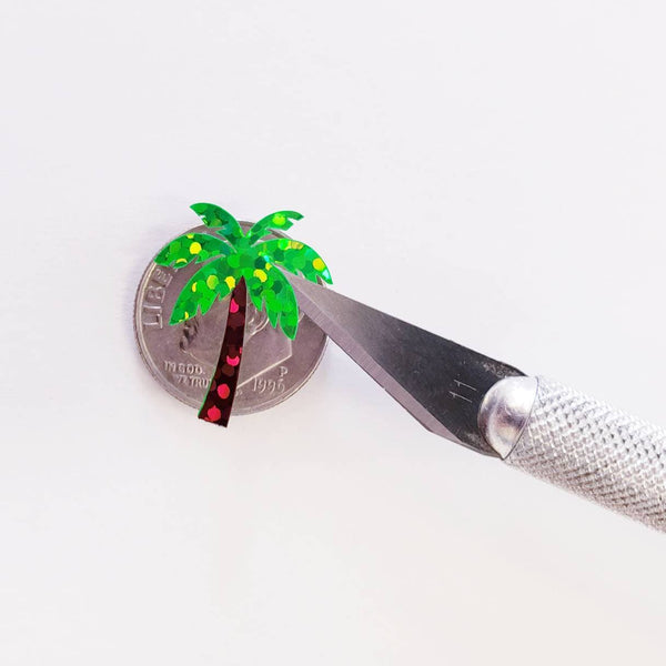 Tropical Palm Tree Stickers - Sparkly Set of 25 for Drink Cups, Invitations
