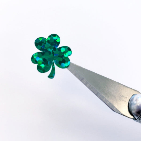 St. Patrick's Day Shamrock Stickers, set of 135 decorative green glitter shamrock stickers for planners, signs and craft projects