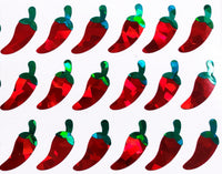 
              Red Pepper Stickers, spicy food label, red and green pepper vinyl decals
            