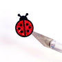 Ladybug Stickers, red and black cute bug vinyl decals, glitter stickers, ladybug birthday party drink cup stickers