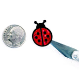 Ladybug Stickers, red and black cute bug vinyl decals, glitter stickers, ladybug birthday party drink cup stickers