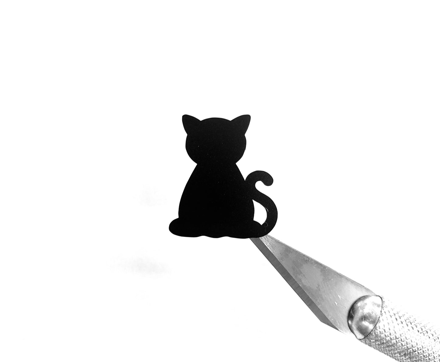 Cat Stickers, black cat silhouette, choose number of stickers, pet food reminder, planner vinyl decals