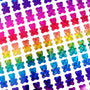 Rainbow Bears Sticker Sheet, rainbow bear shaped decals, 100 small planner stickers, edibles container label