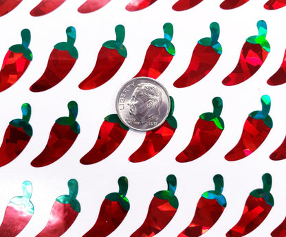 Red Pepper Stickers, spicy food label, red and green pepper vinyl decals