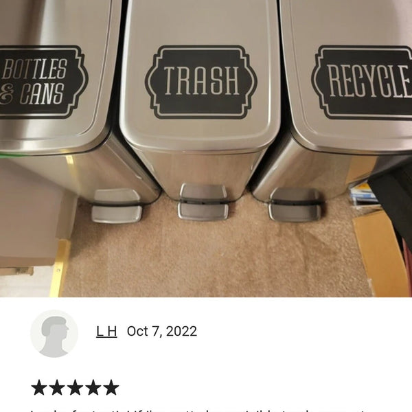 Trash Decal, Sticker for garbage barrel, vinyl decal for trash can, recycling tote decal, eco friendly, zero waste
