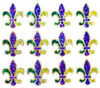 
              Mardi Gras Stickers, set of 10, 25 or 50 Louisiana French Fleur de Lis glitter stickers for cards, envelopes, ornaments & hurricane glasses
            