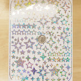 Star Stickers, set of 100 peel and stick kiss cut star stickers for cards, envelopes and journals, glitter or sparkle vinyl star stickers