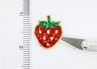 
              Strawberry Stickers, set of 12 or 24 red and green summer fruit stickers for envelopes, cards, notebooks, drink cups and craft projects.
            