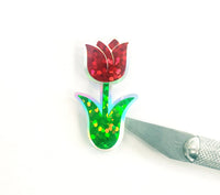 
              Red Tulip Stickers, set of 15 or 30 Spring flower stickers for Easter invitations, envelopes, garden stakes, planners, notebooks and crafts.
            