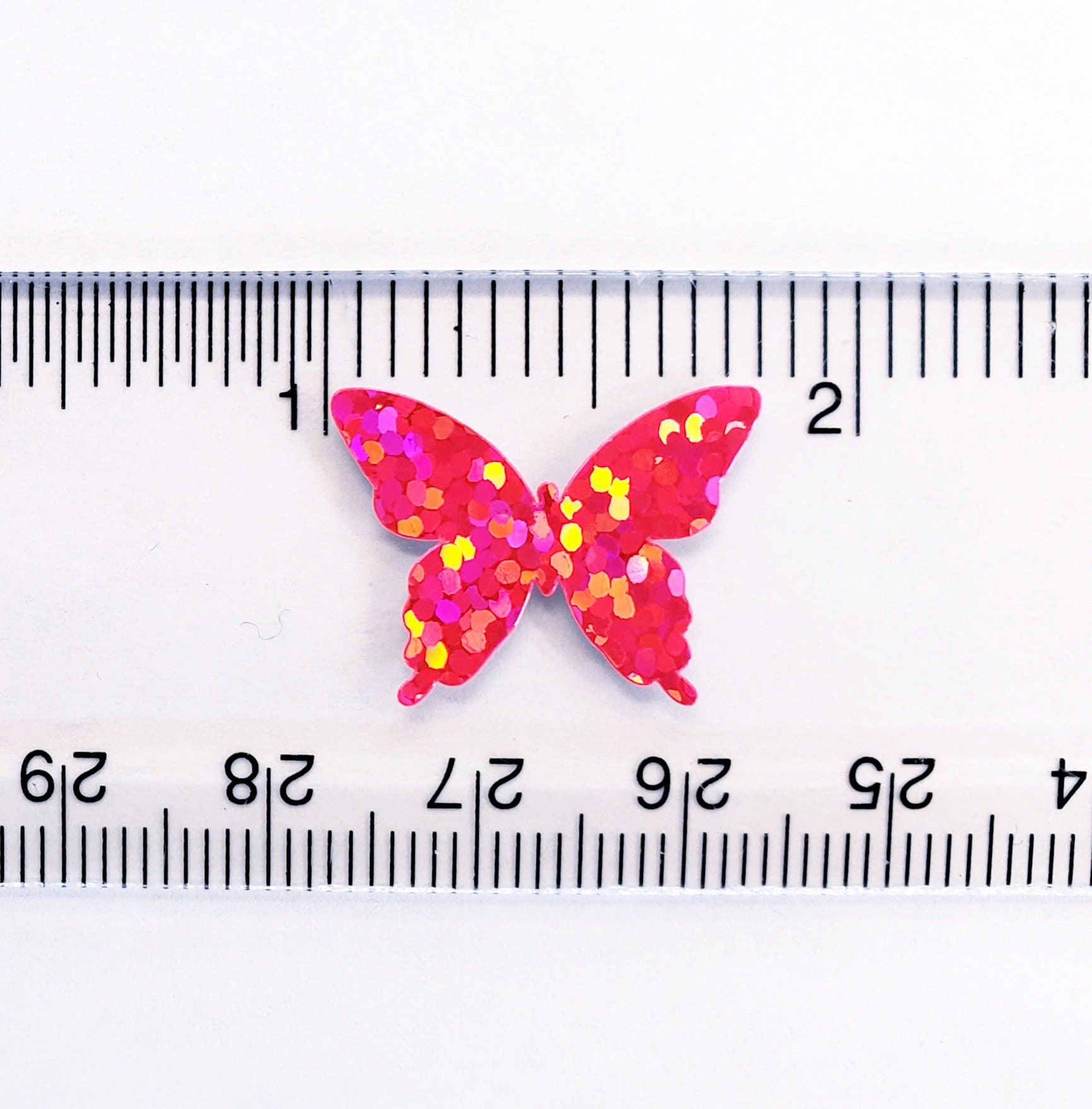 Pink Butterfly Stickers, set of 25, 50, 100 or 200 holo deco butterflies for toploader sleeves, envelopes, laptops, crafts and journals.