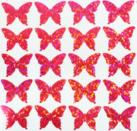 
              Pink Butterfly Stickers, set of 25, 50, 100 or 200 holo deco butterflies for toploader sleeves, envelopes, laptops, crafts and journals.
            
