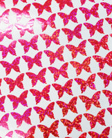 
              Pink Butterfly Stickers, set of 25, 50, 100 or 200 holo deco butterflies for toploader sleeves, envelopes, laptops, crafts and journals.
            