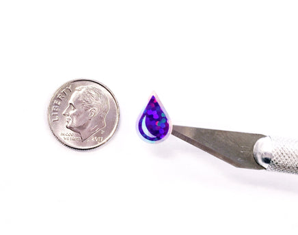 Purple Water Drop Stickers, set of 136 sparkly purple raindrop vinyl decals, drink water tracker for journals and notebooks