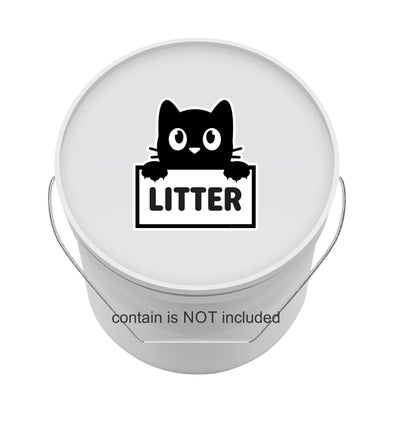 Cat Litter Sticker, pet storage label, organized home pantry, kitty litter container decal measures 5x5 inches