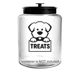 Dog Treats Sticker, pet dry food storage label, organized home pantry, dog treats container decal measures 5x4 inches